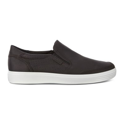 Buty Ecco Soft 7 Black - Czarne Buty Slip On Męskie PL622030129