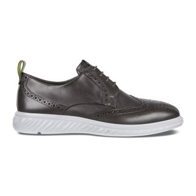 Buty Ecco ST.1 Hybrid Lite Wingtip Dark Grey - Ciemny Szare Buty Brogue Męskie PL622030353