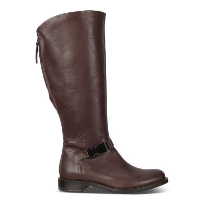 Kozaki Ecco Sartorelle 25 High-cut Buckled Brown - Brązowe Kozaki Damskie PL62203-0070