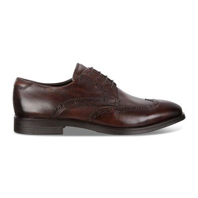 Buty Sportowe Ecco Melbourne Wingtip Tie Brown - Brązowe Buty Do Sukienki Męskie PL622030383