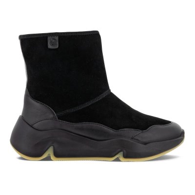 Buty Ecco Chunky Hygge Black - Czarne Kozaki Damskie PL62203-0068