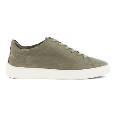 Buty Ecco Street Tray Retro 2.0 Olive - Oliwkowe Sneakersy Męskie PL622030200