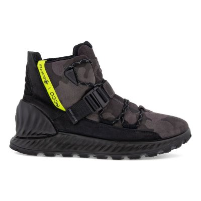 Buty Sportowe Ecco EXOST.IKE GTX Buckle Dark Grey/Black - Ciemny Szare/Czarne Kozaki Męskie PL62203-
