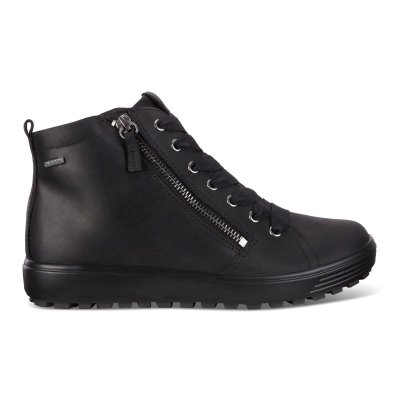 Buty Ecco Soft 7 Tred GTX Hi Black - Czarne Sneakersy Damskie PL622031133