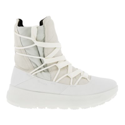 Buty Ecco Solice Wide Lace White - Białe Buty Zimowe Damskie PL622030020