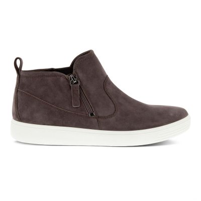 Buty Ecco Soft Classic Dark Brown - Ciemny Brązowe Botki Do Kostki Damskie PL622030936