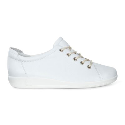 Buty Ecco Soft 2.0 Tie White - Białe Buty Casual Damskie PL622030052