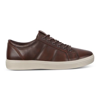 Buty Ecco Soft 7 Padded Leather Brown - Brązowe Sneakersy Męskie PL622031182