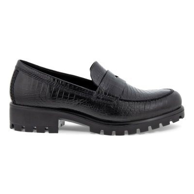 Sandały Ecco Modtray Penny Black - Czarne Mokasyny Damskie PL622030744