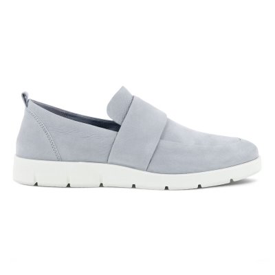 Sandały Ecco Bella Shoes Silver Grey - Srebrne Szare Buty Slip On Damskie PL622030157