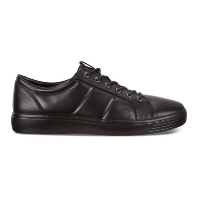 Buty Sportowe Ecco Soft 7 Padded Leather Black - Czarne Sneakersy Męskie PL622031232