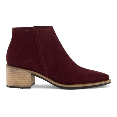 Buty Ecco Shape 35 Sartorelle Low Dark Red - Ciemny Czerwone Botki Do Kostki Damskie PL622030298