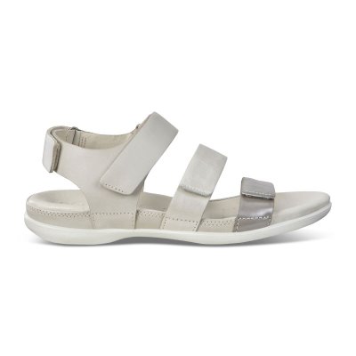 Buty Ecco Flash Flat Grey/White - Szare/Białe Sandały Damskie PL622030841