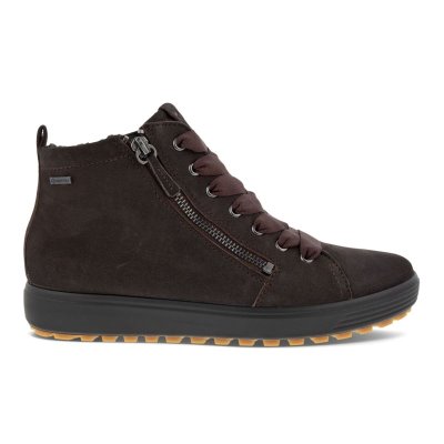 Buty Ecco Soft 7 Tred GTX Hi Burgundy - Bordowe Sneakersy Damskie PL622030015