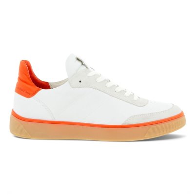 Buty Ecco Street Tray M Laced White/Red - Białe/Czerwone Buty Męskie PL622030119