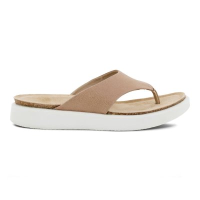 Buty Sportowe Ecco Corksphere Thong Brown - Brązowe Sandały Damskie PL622030855