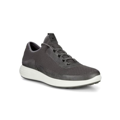 Buty Ecco Soft 7 Runner Mesh Dark Grey - Ciemny Szare Sneakersy Męskie PL622031279