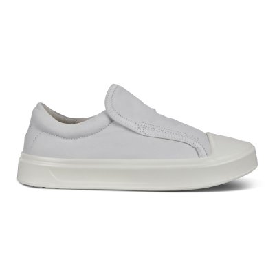 Buty Ecco Flexure T-Cap White - Białe Buty Slip On Damskie PL622031086