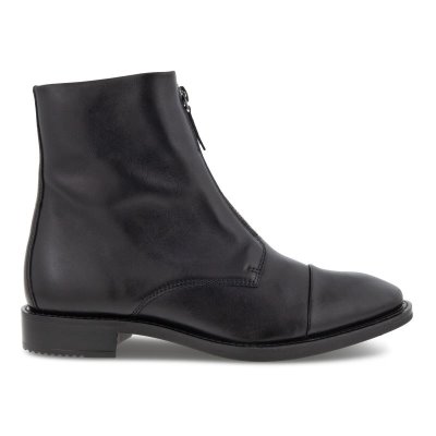 Buty Sportowe Ecco Sartorelle 25 Tailored Central Zip Black - Czarne Botki Do Kostki Damskie PL62203