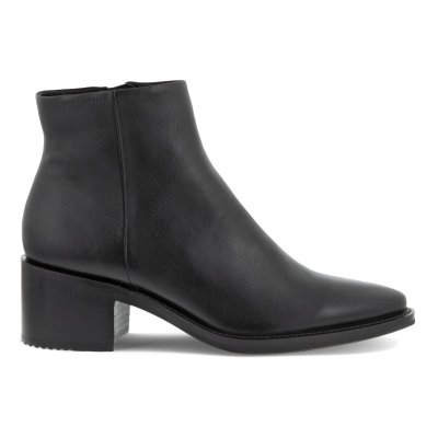 Kozaki Ecco Shape 35 Sartorelle Mid Black - Czarne Botki Do Kostki Damskie PL62203-0110