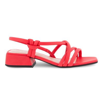 Kozaki Ecco Elevate Squared Red - Czerwone Sandały Damskie PL622030885