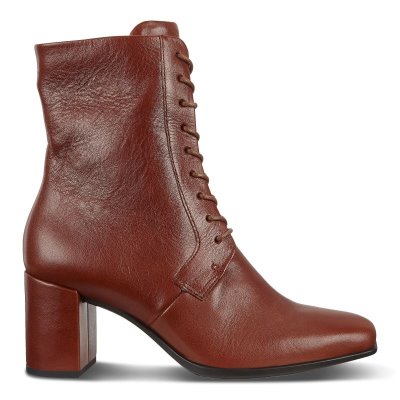 Buty Sportowe Ecco Shape 60 Squared Brown - Brązowe Botki Sznurowane Damskie PL622030457
