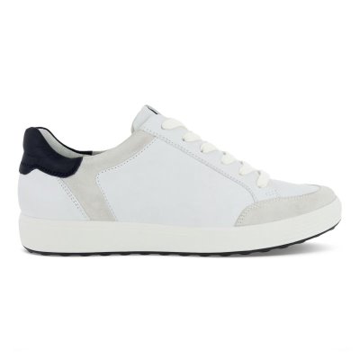 Kozaki Ecco Soft 7 Retro White/Black - Białe/Czarne Sneakersy Damskie PL622030267
