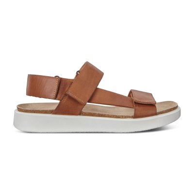 Kozaki Ecco Corksphere Flat Brown - Brązowe Sandały Męskie PL622030795