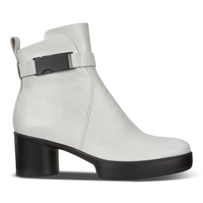 Buty Ecco Shape Sculpted Motion 35 Mid-cut White - Białe Kozaki Damskie PL622030339