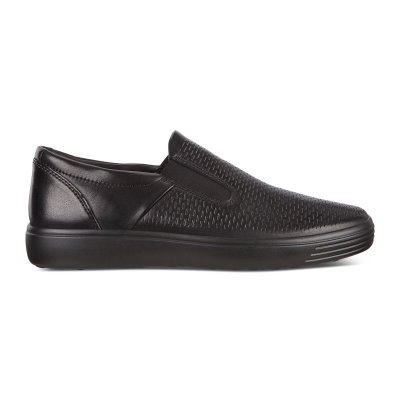 Buty Ecco Soft 7 Black - Czarne Buty Slip On Męskie PL622031068