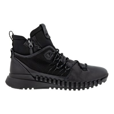 Kozaki Ecco Zipflex High Top Black - Czarne Sneakersy Męskie PL622031206