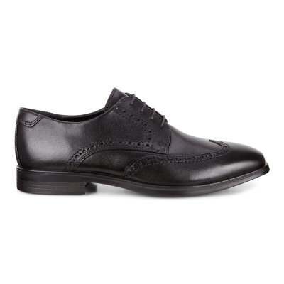Buty Ecco Melbourne Wingtip Tie Black - Czarne Buty Do Sukienki Męskie PL622030422