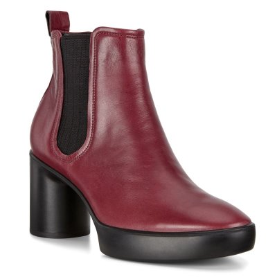 Buty Sportowe Ecco Shape Sculpted Motion 55 Chelsea Red - Czerwone Botki Do Kostki Damskie PL6220303