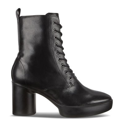 Buty Sportowe Ecco Shape Sculpted Motion 55 Black - Czarne Botki Sznurowane Damskie PL622030006