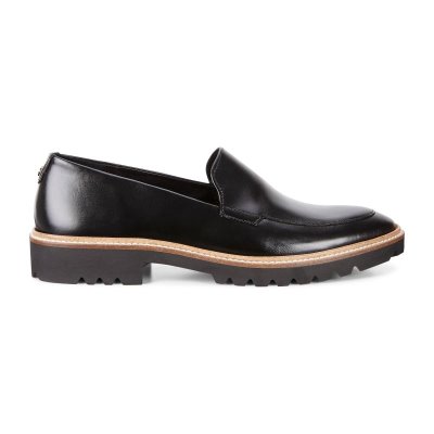 Sandały Ecco Incise Tailored Black - Czarne Mokasyny Damskie PL622030468