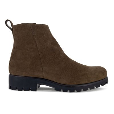 Buty Sportowe Ecco Modtray Olive Brown - Oliwkowe Brązowe Botki Do Kostki Damskie PL62203-0114