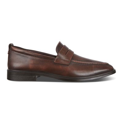 Buty Ecco Melbourne Penny Brown - Brązowe Mokasyny Męskie PL622030758