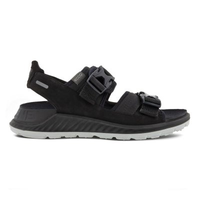 Buty Sportowe Ecco Exowrap 2 ST.ap Buckle Black - Czarne Sandały Męskie PL622030887