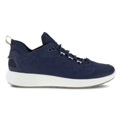 Kozaki Ecco Soft 7 Runner Casual Navy - Granatowe Sneakersy Męskie PL622031344