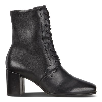 Sandały Ecco Shape 60 Squared Black - Czarne Botki Sznurowane Damskie PL622030007
