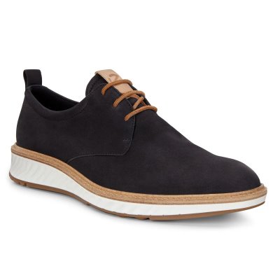 Buty Ecco ST.1 Hybrid Plain Toe Black - Czarne Buty Do Sukienki Męskie PL622030451