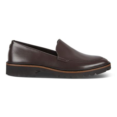 Buty Sportowe Ecco Incise Tailored Dark Brown - Ciemny Brązowe Mokasyny Damskie PL622030764